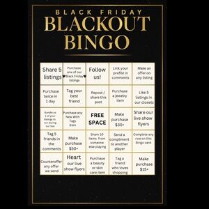 Black Friday Blackout BINGO Starts NOW!